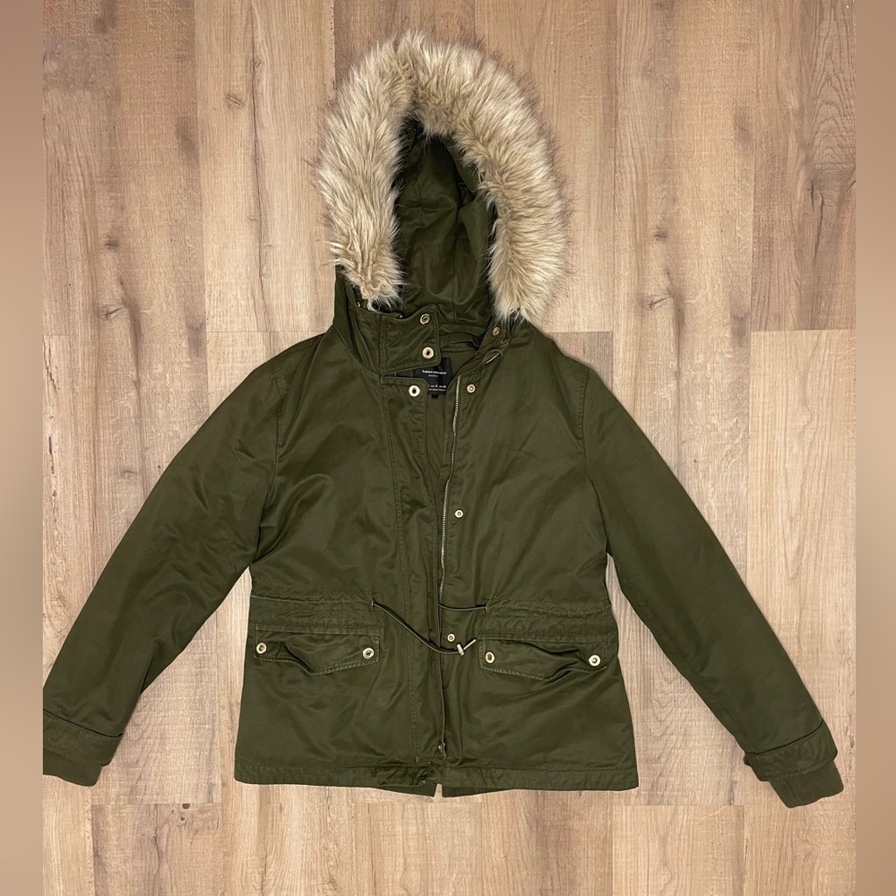 ZARA Khaki Fall/Winter Jacket - Picture 5 of 11